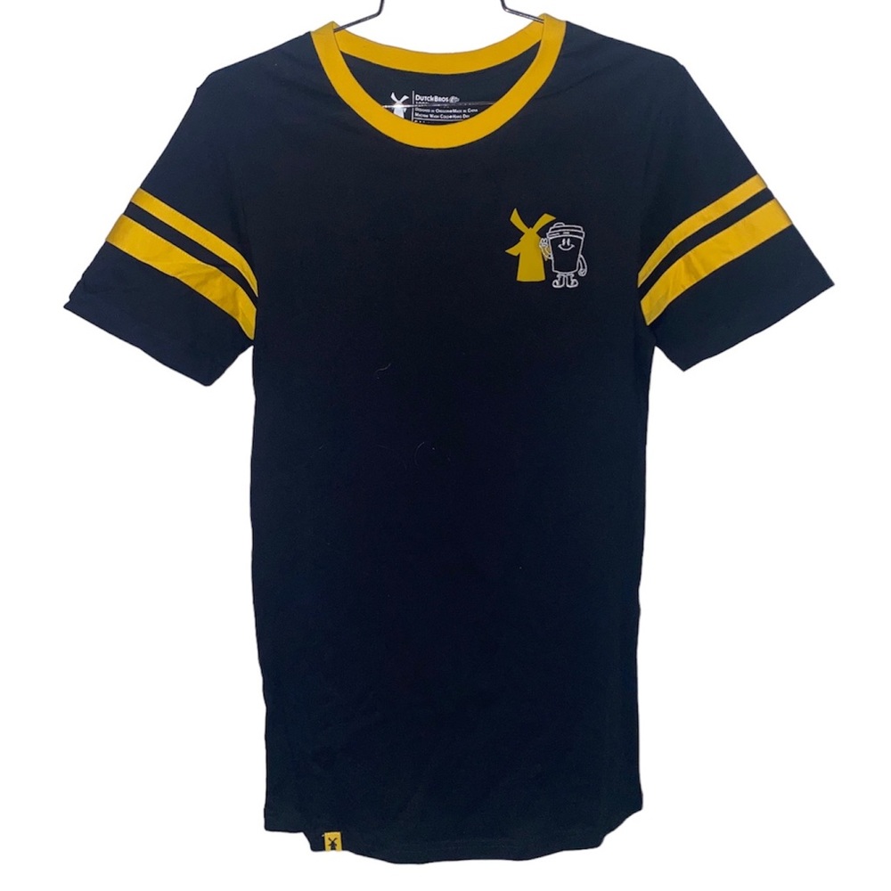 Dutch Bros Black And Yellow Embroidered Teeshirt Size S